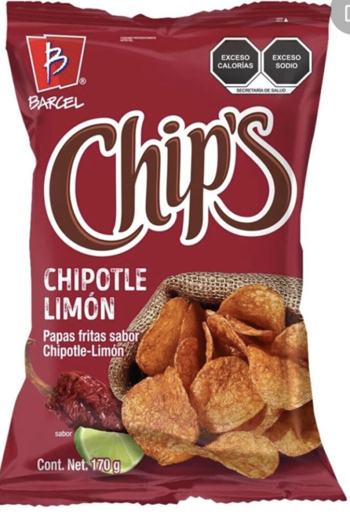 Papas fritas Barcel Chips sabor chipotle limón Aguila Azteca